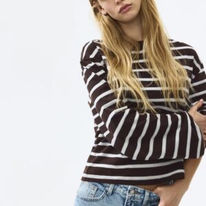 بلوز نخی آستین بلند راه راه برندH&M ORIGINAL اچ اند ام اورجینال NEW 2026 انگلستان