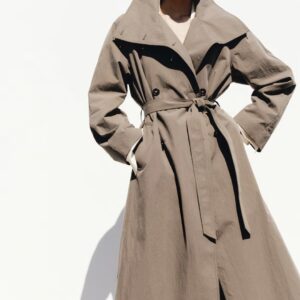 ترنچ کت بلند اورسایز زنانه برندH&M ORIGINAL اچ اند ام اورجینال NEW 2026 انگلستان